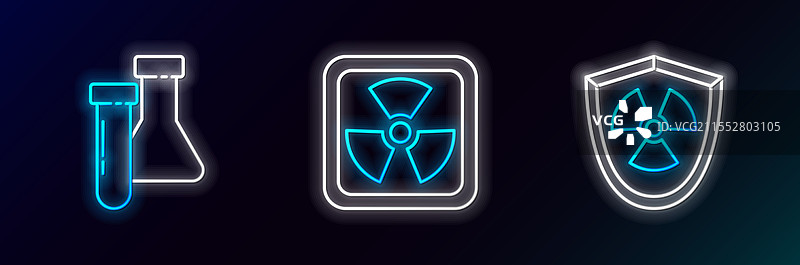 在试管中设置放射性线和屏蔽测试图片素材