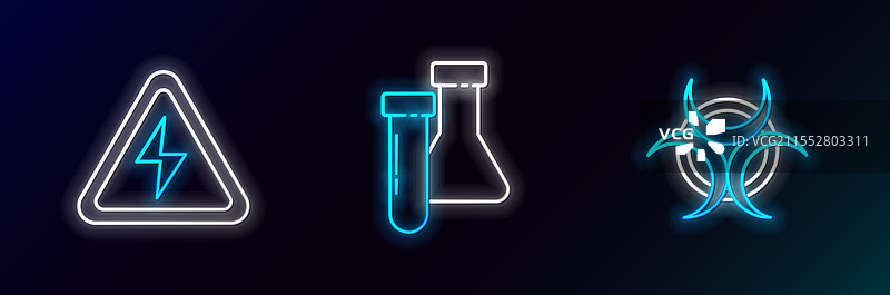 生物危害符号和高压电标志图片素材