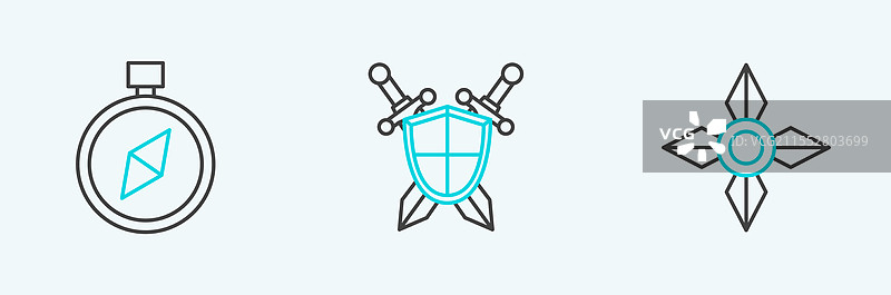 日本忍者的飞镖和指南针图片素材