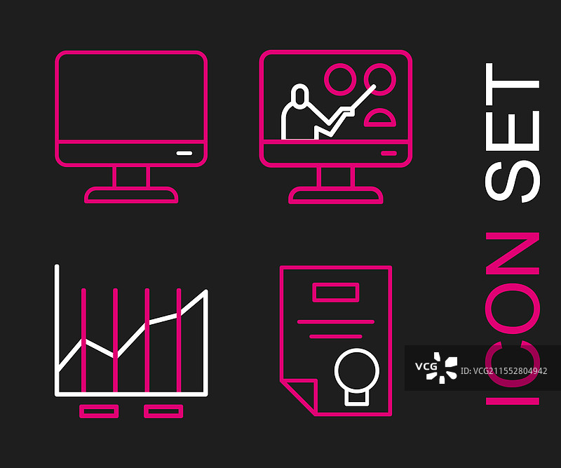 设置线性证书模板饼图图片素材