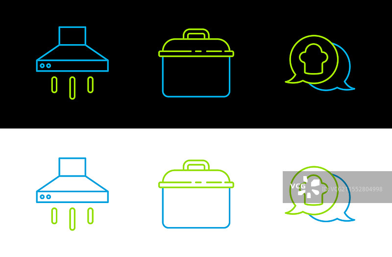 厨房中的对话气泡内有一顶厨师帽图片素材