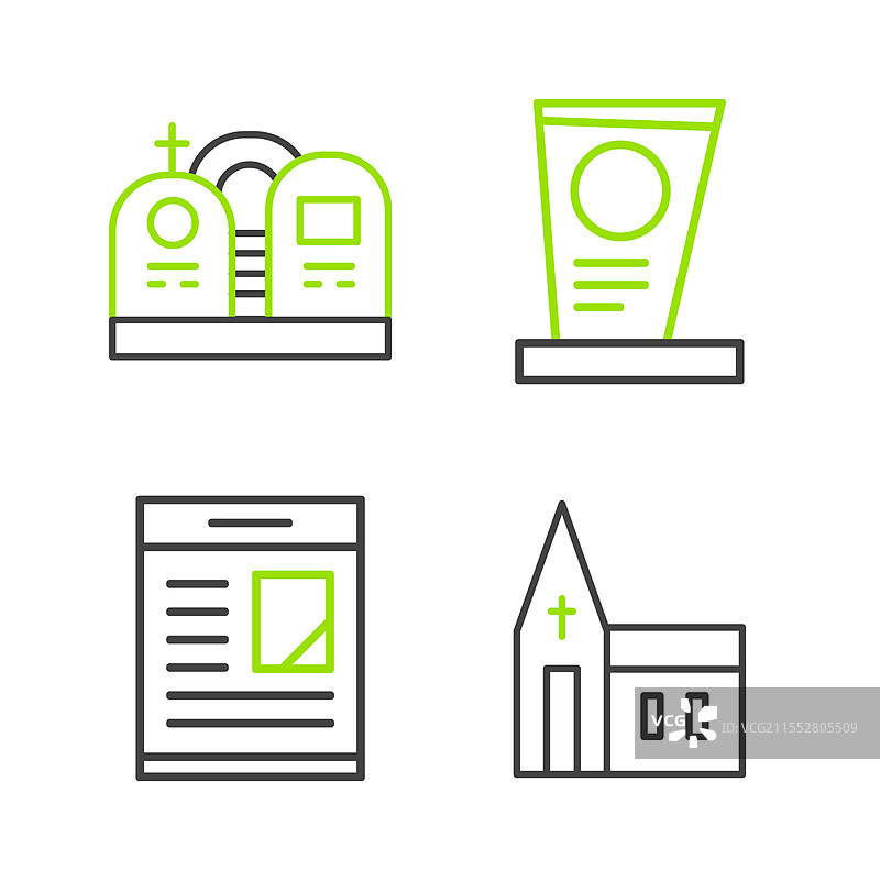 教堂建筑旁的墓碑和讣告图片素材