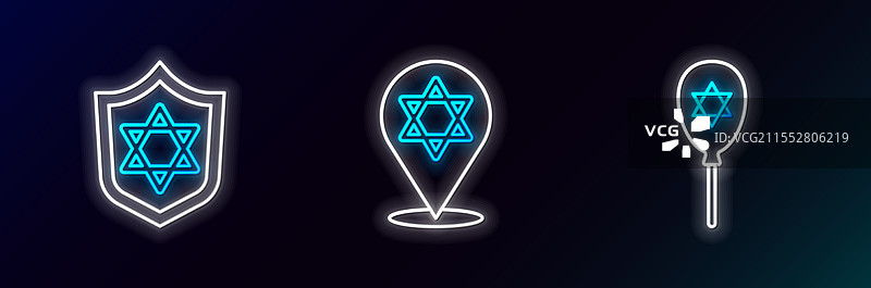 带有大卫星盾牌的线条气球图片素材