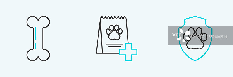 动物健康保险的狗骨头和包图片素材