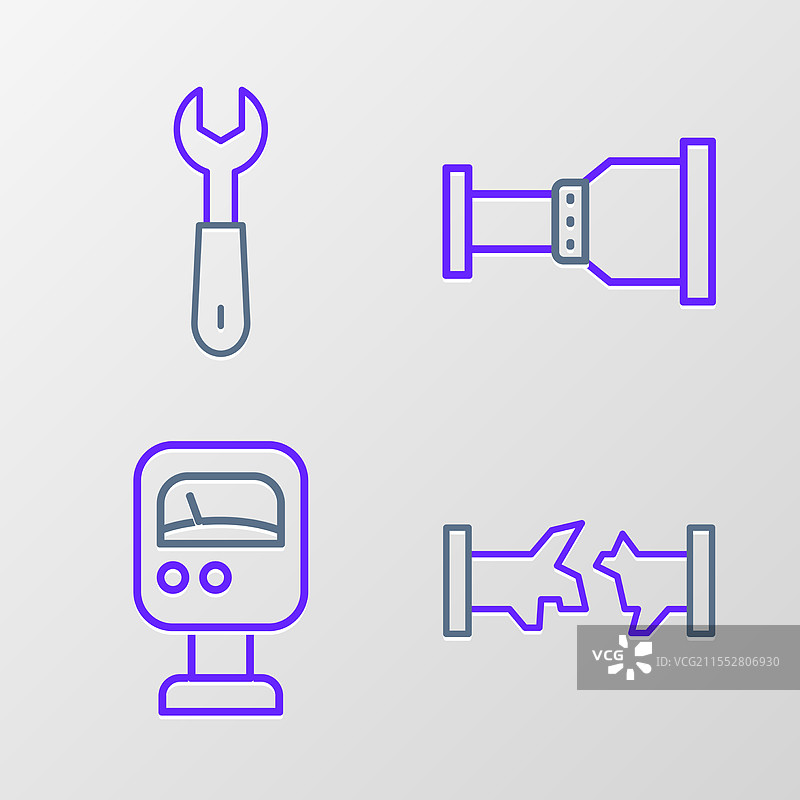 设置破裂管道压力水表管道图片素材