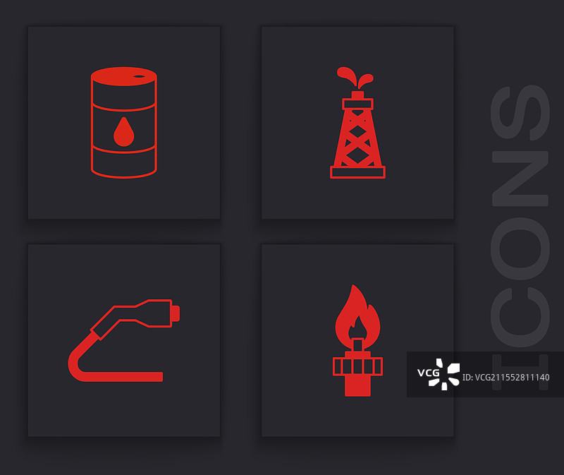 油井平台，配有燃油桶和电气设备图片素材