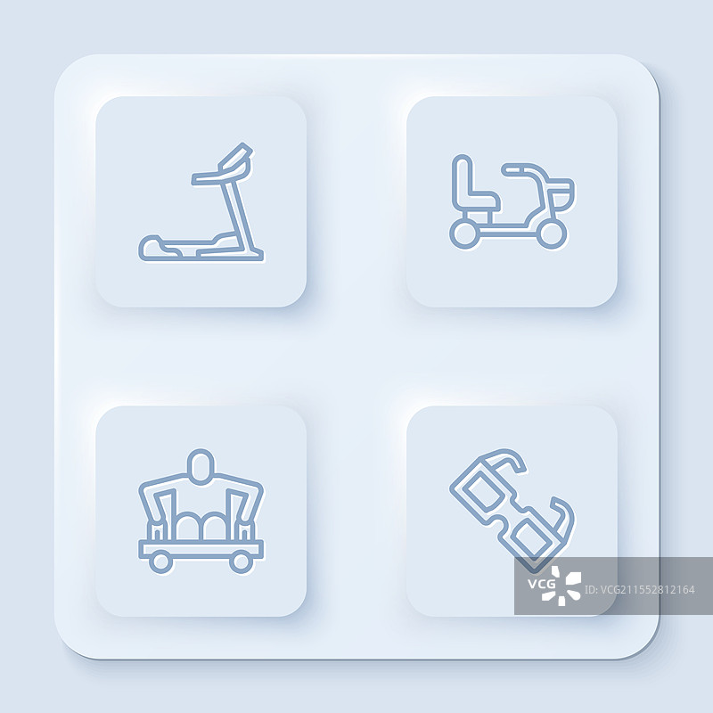 电动轮椅上的跑步机设置图片素材