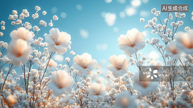 【AI数字艺术】户外盛开的小花特写图片素材