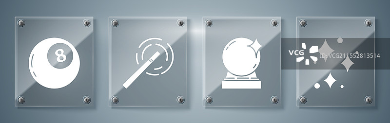 设置闪耀的星星与魔法闪光球图片素材