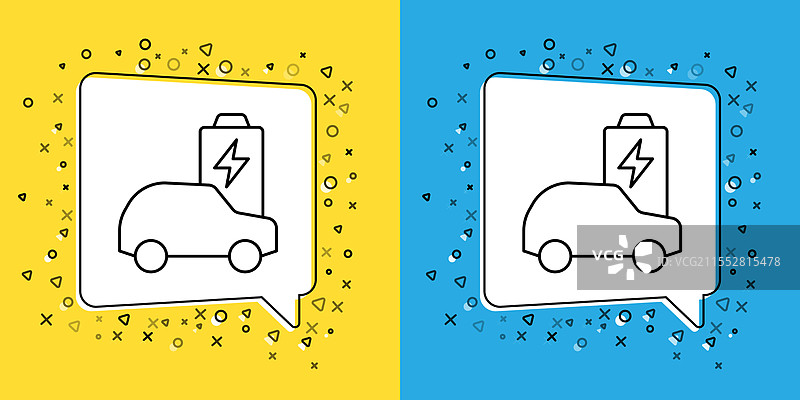 电动汽车和电缆插头的充电线图片素材