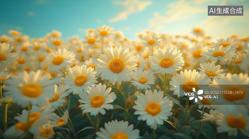 【AI数字艺术】户外盛开的黄花特写图片素材