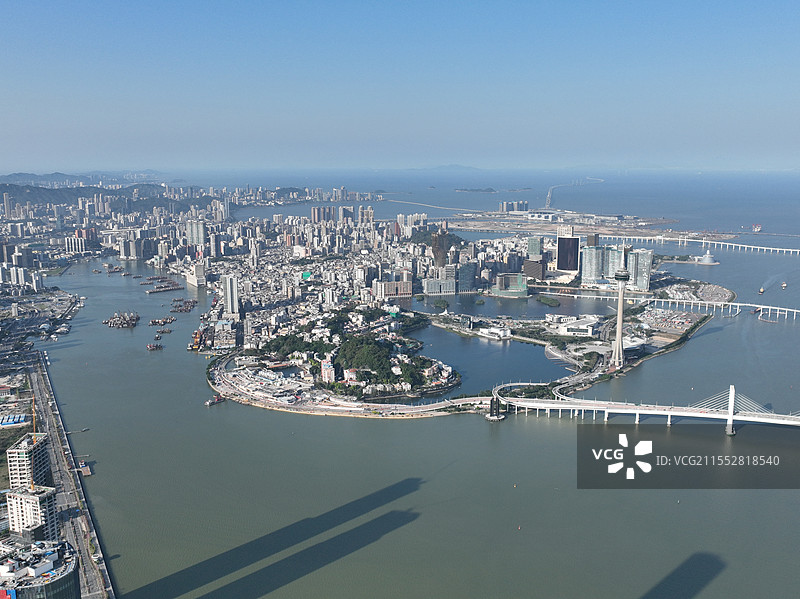航拍俯瞰澳门城市全景图片素材