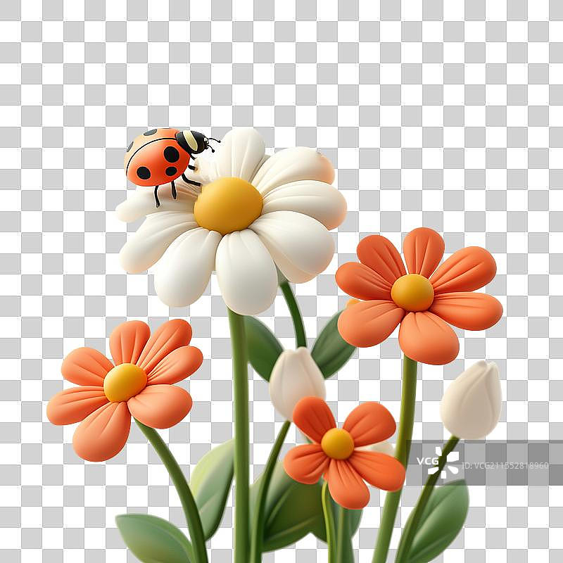 花朵，惊蛰，瓢虫图片素材