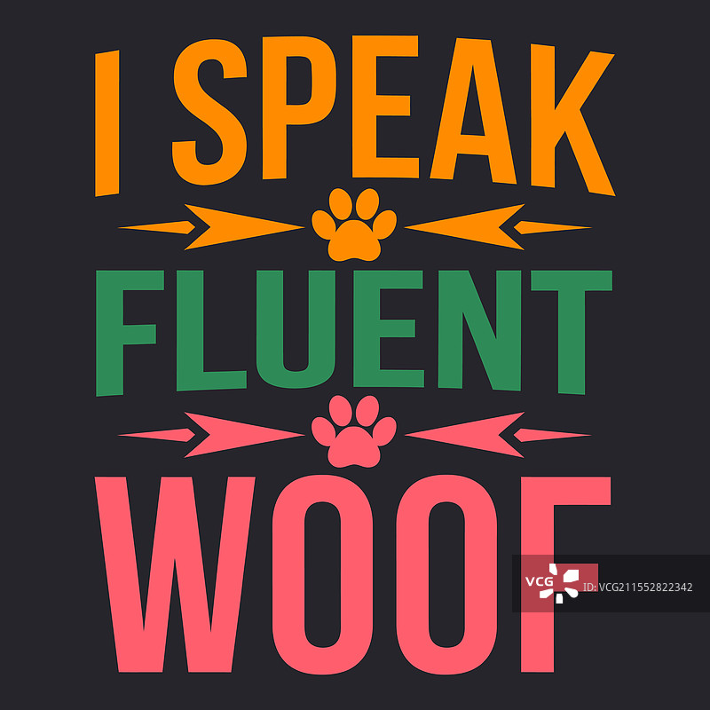 我说流利的汪汪语，适合狗狗的有趣设计图片素材