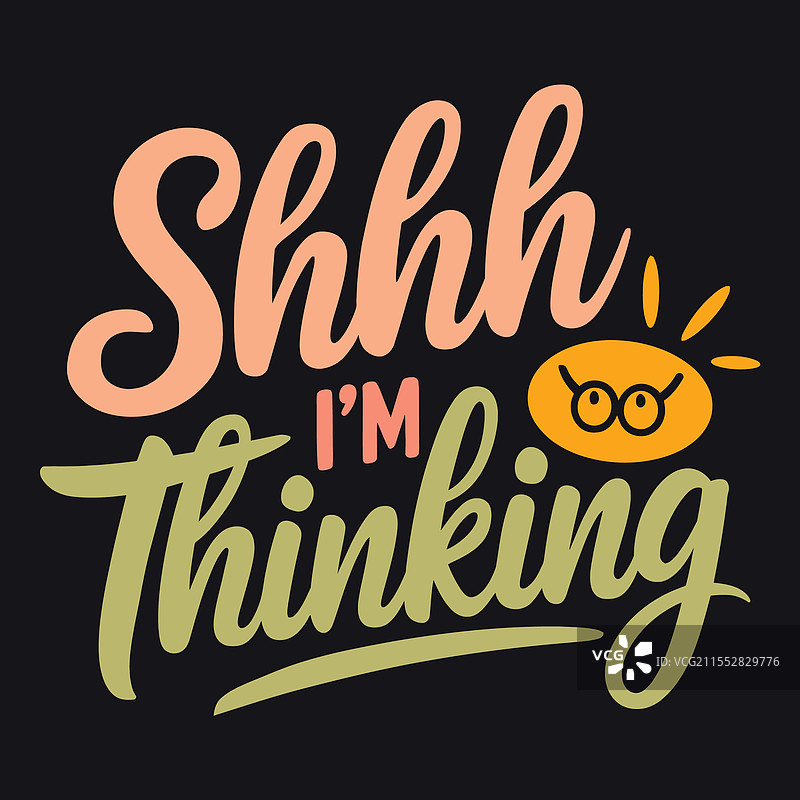 嘘，我在思考深邃的想法和安静的时光。图片素材