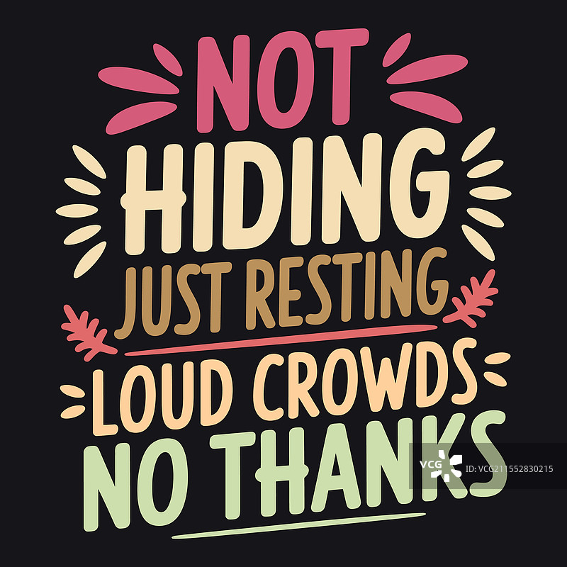 不躲藏，只是在休息，嘈杂的人群，不，谢谢。图片素材