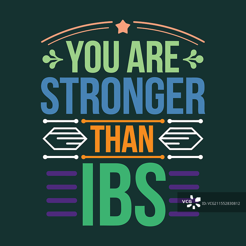 你比肠易激综合症更强大，激励你克服慢性病。图片素材