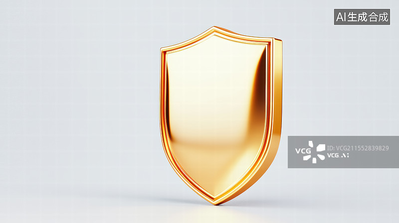 【AI数字艺术】金色盾牌图片素材