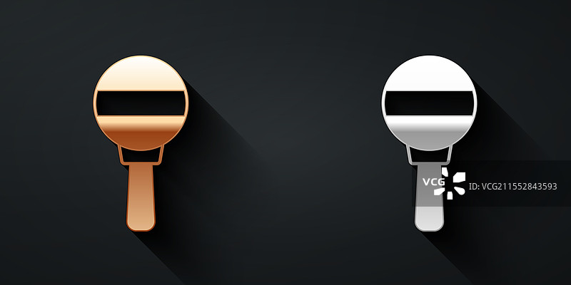 金银摇铃婴儿玩具图标孤立于背景上图片素材