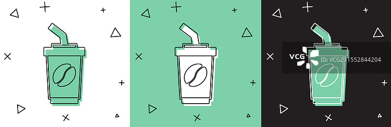 外白色背景上的外带咖啡杯图标图片素材