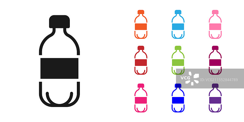 黑色水瓶图标，背景为白色图片素材
