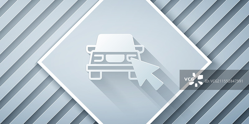 纸雕在线汽车共享图标孤立于图片素材