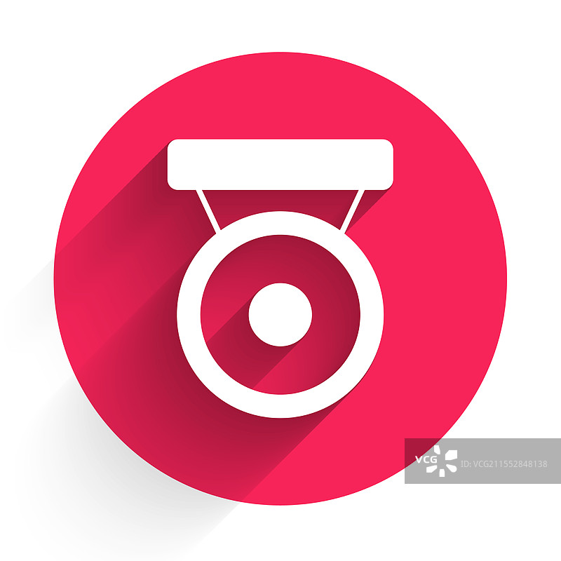 白色拳击锣图标，带有长阴影图片素材