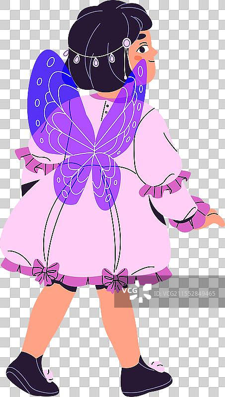 小女孩穿着万圣节仙女服装图片素材