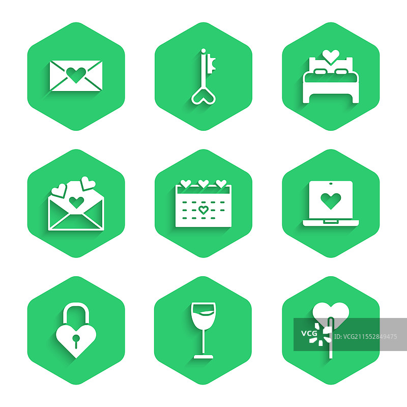 带有心形、酒杯和棒棒糖的日历图片素材