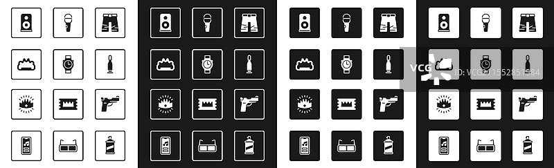 宽松裤子、手表、黄铜拳套、立体声系统图片素材