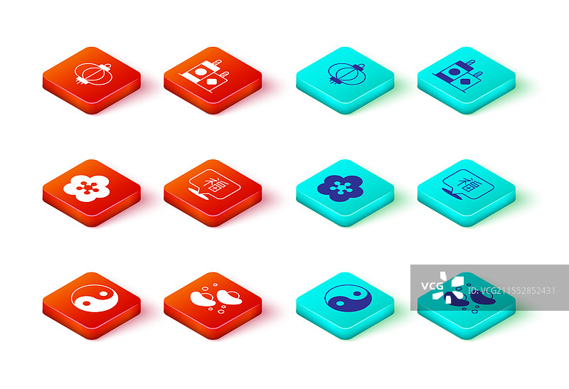 阴阳符号与中国幸运饼干和莲花图片素材