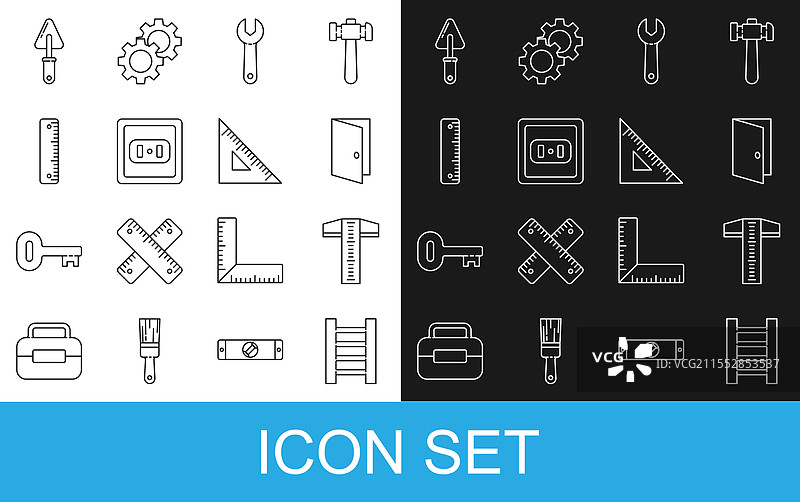 设置木制楼梯的线条，T形尺线闭合图片素材