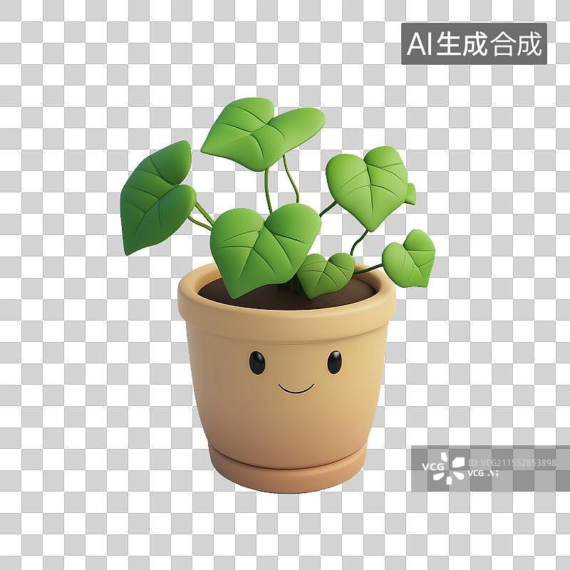 【AI数字艺术】3D卡通绿萝图片素材