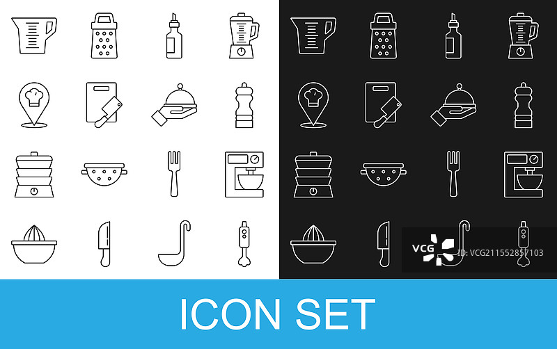 电动搅拌机、胡椒瓶和搅拌器套装图片素材