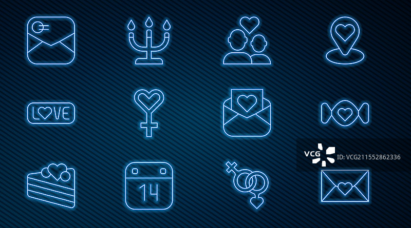 情人节心形糖果的信封设计图片素材