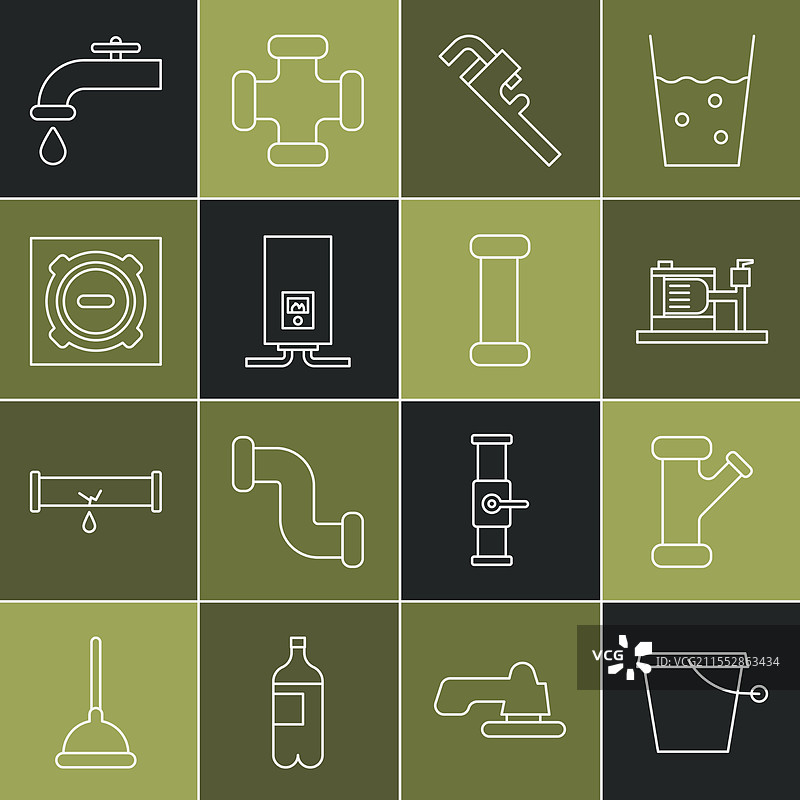 设置线性桶行业金属管电气图片素材