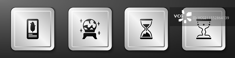 塔罗牌、魔法球、古老的沙漏与图片素材