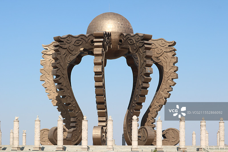 涿鹿黄帝城九龙柱三祖堂图片素材