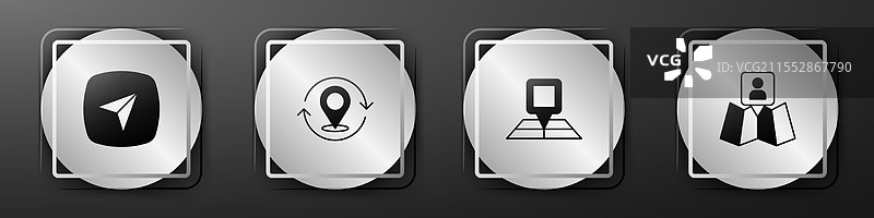 折叠的城市地图导航图钉图片素材