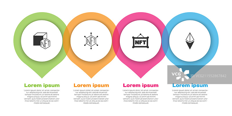 设置NFT数字加密艺术区块链技术图片素材