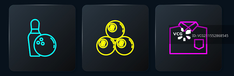 保龄球瓶和球的图案衬衫与台球图片素材