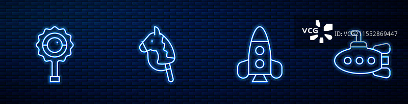 火箭船玩具摇铃婴儿玩具马图片素材