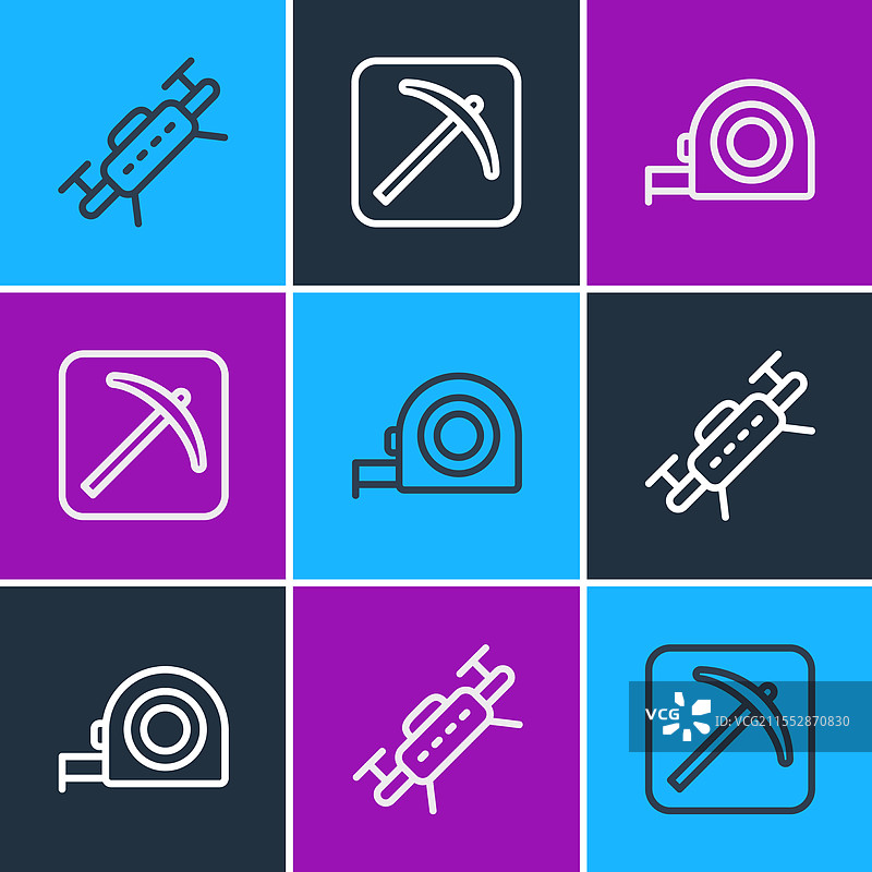 设置线路无人机轮盘建筑和镐图片素材