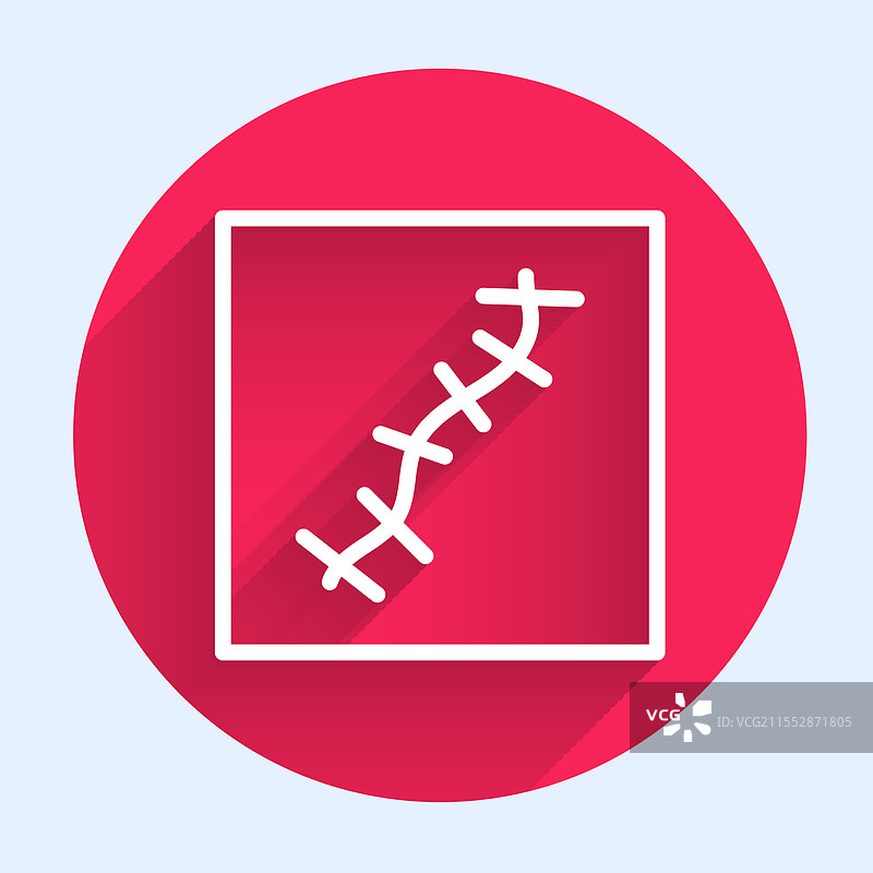 带缝合线的白色线状伤疤图标图片素材