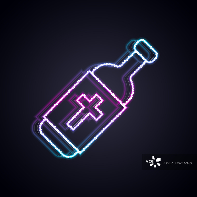 发光的霓虹线条圣水瓶图标图片素材