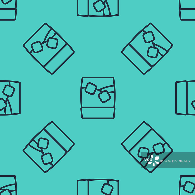 黑色线条威士忌酒杯与冰块图标图片素材