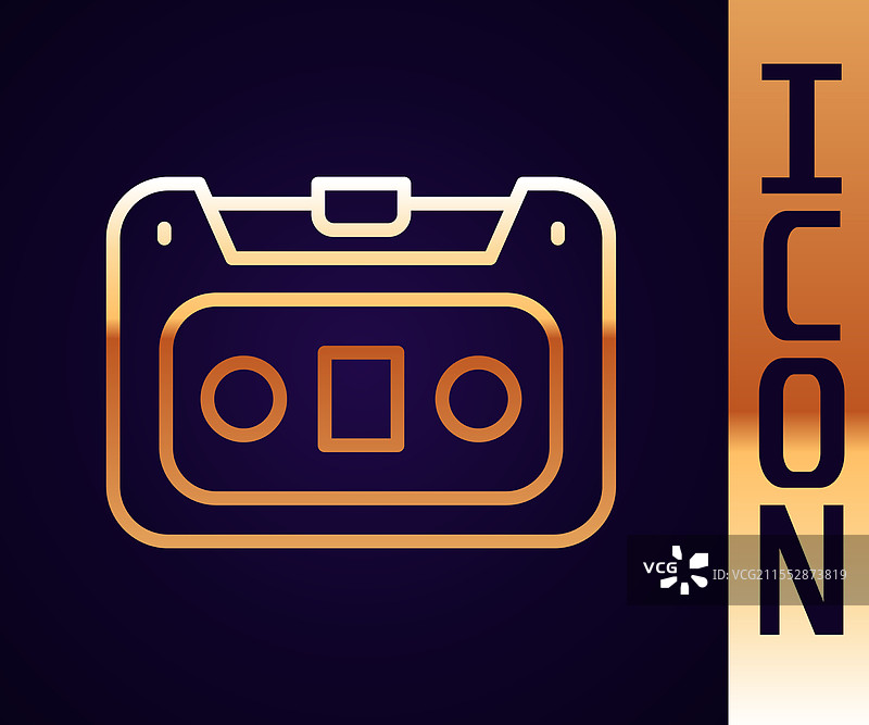 金色线条复古音频磁带图标图片素材