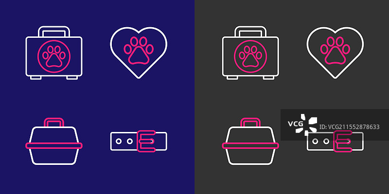 带有姓名标签的宠物携带箱，配有线领图片素材