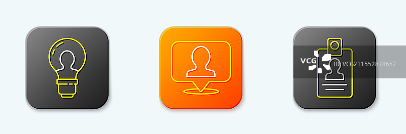 设置灯泡位置的人物与线条头部图片素材