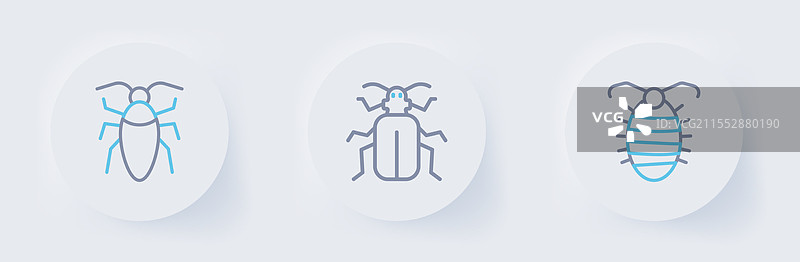 线虫幼虫、甲虫和蟑螂图片素材